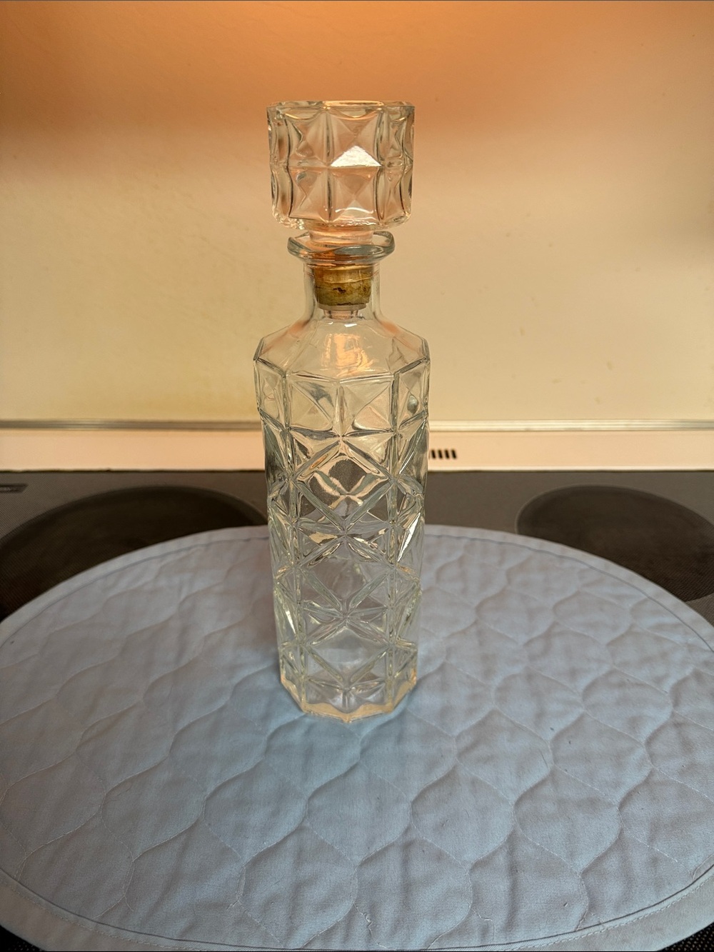 Vintage Seagram’s Whiskey Glass Decanter with Stopper - Clear